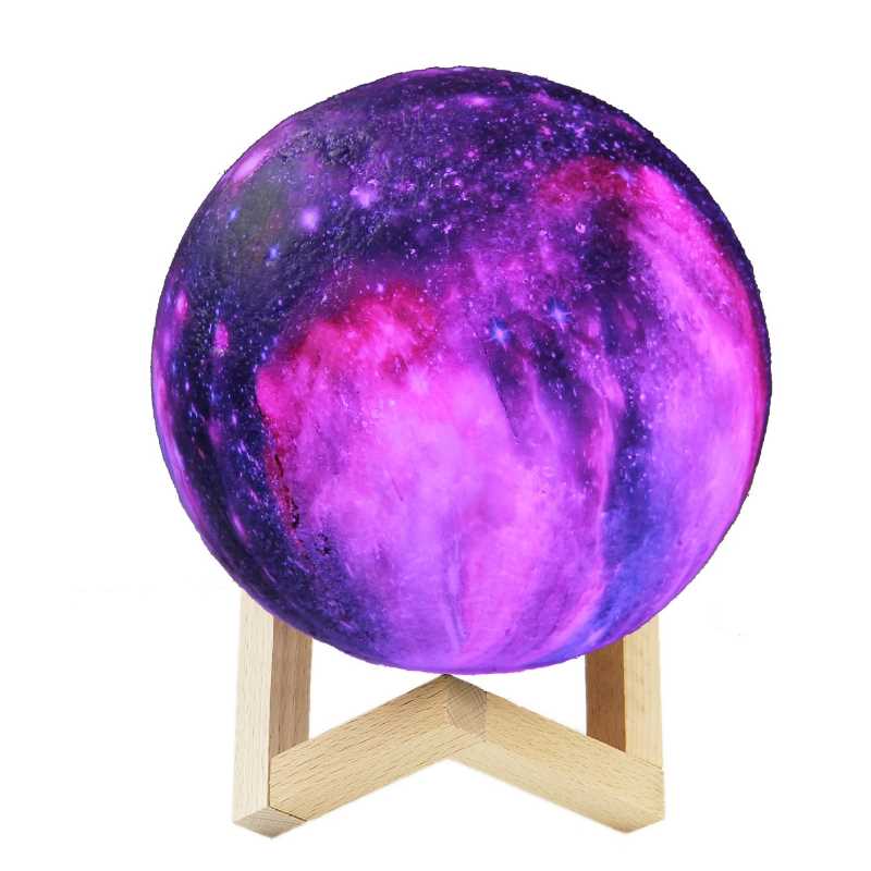 Lámpara 3d espacial 16 cm de Diámetro Luz Led 12 colores diferentes con Control Remoto y batería Recargable 
