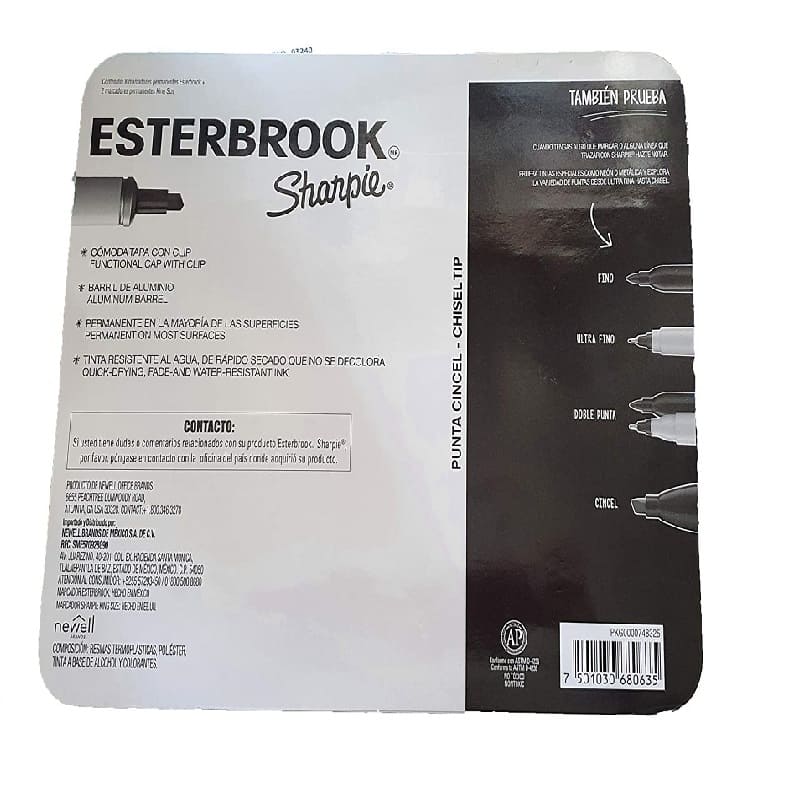Esterbrook Marcador Permanente, Sharpie, 10 piezas (Presentación puede variar)