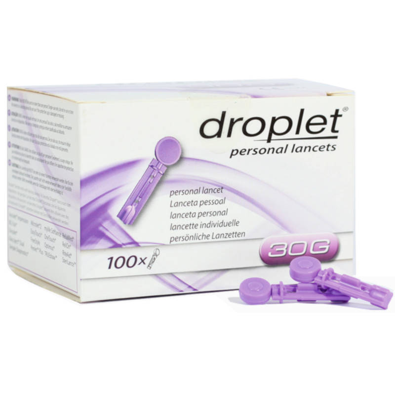 Droplet - 100 Lancetas para punción capilar 30G