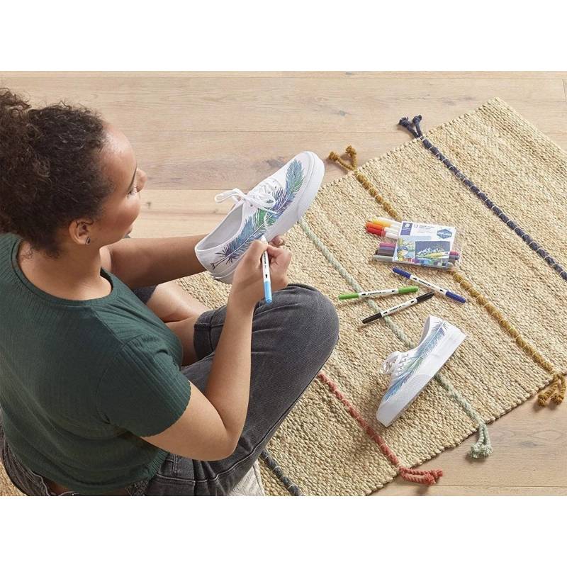 Marcador Textiles Doble Punta Staedtler 12 Plumón Para Tela