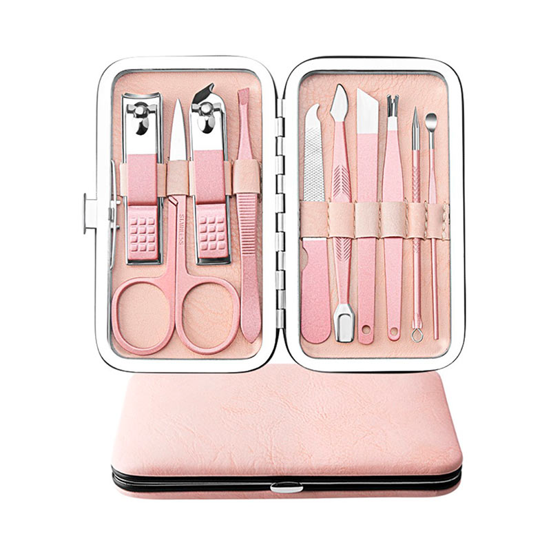 Set Higiene 10 Piezas Cuidado Manicure Bebe Multifuncional Set Bebes Rosa