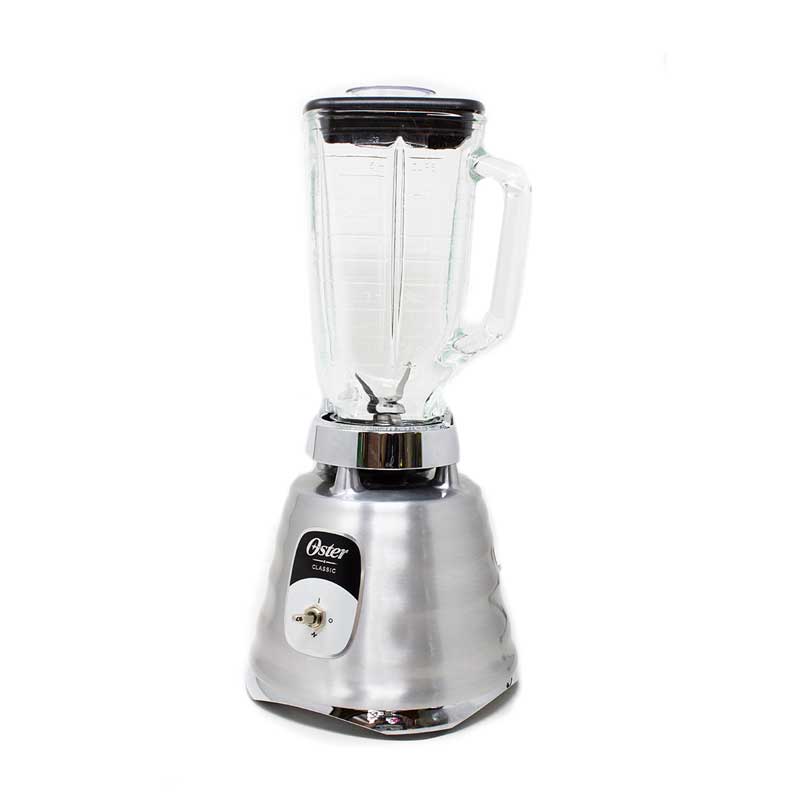 Licuadora 1 Velocidades + Pulso Vaso de Vidrio Clásica Cromo Oster Blst4127.