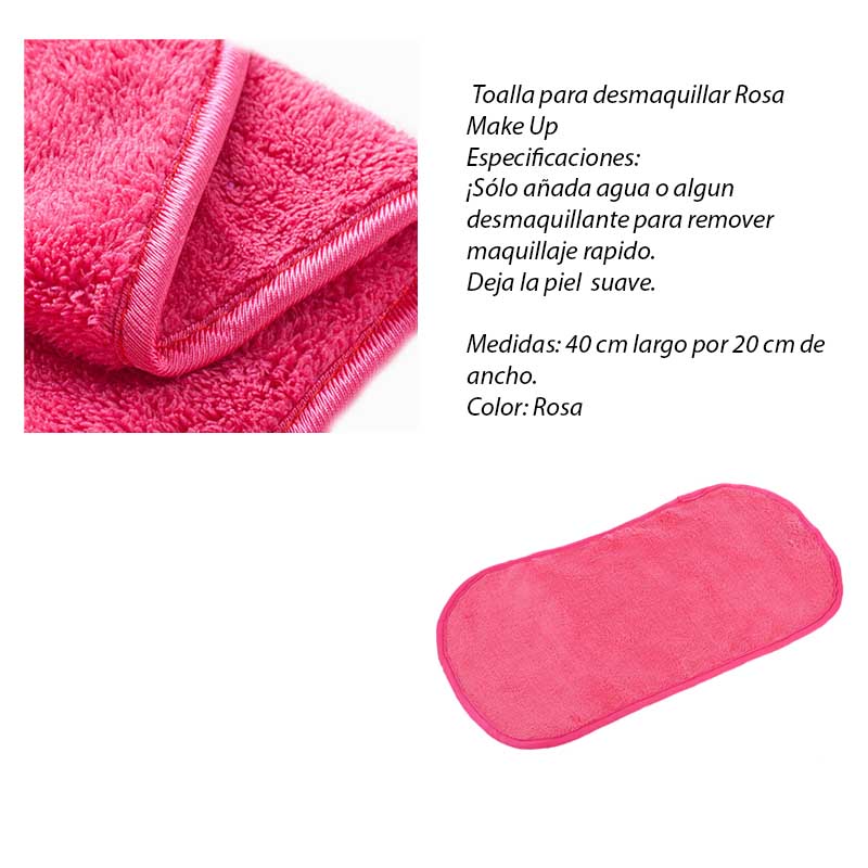 Toalla Desmaquillante Compraymas Make Up Eraser Color Rosa Toalla de Tela 