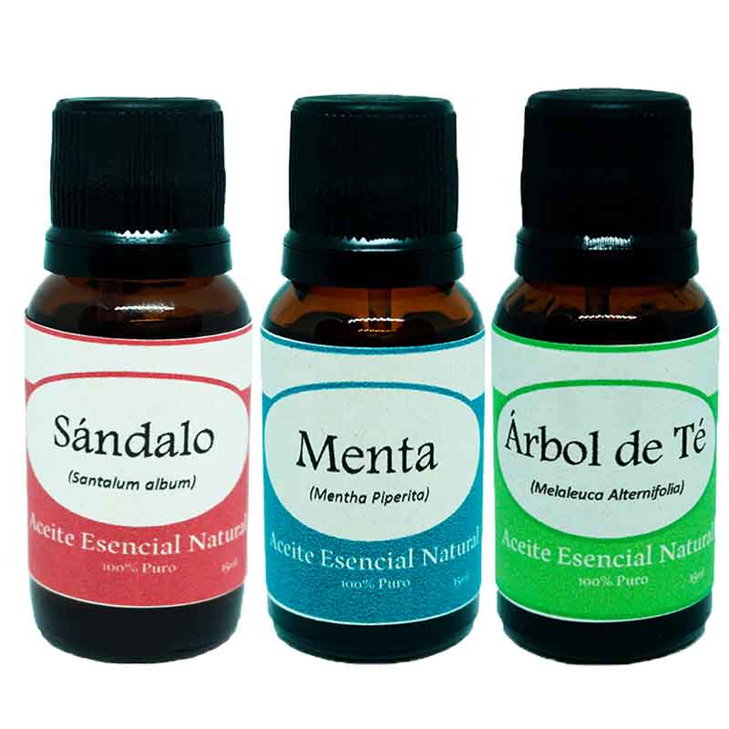 Sandalo Menta Arbol de Te Aceite Esencial Natural Difusor Aromaterapia Krisamex