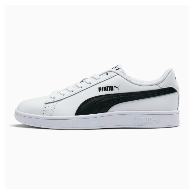 TENIS PUMA ESTILO CASUAL SMASH V2 L BLANCO-NEGRO 365215 01.
