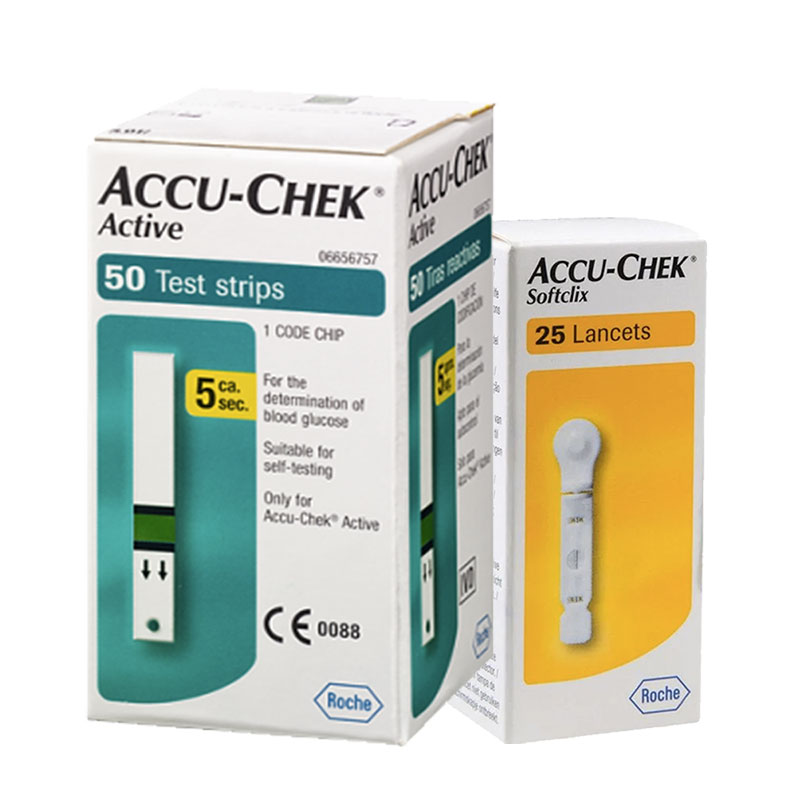 ACCU-CHEK PAQUETE ACTIVE CON 50 TIRAS Y 25 LANCETAS