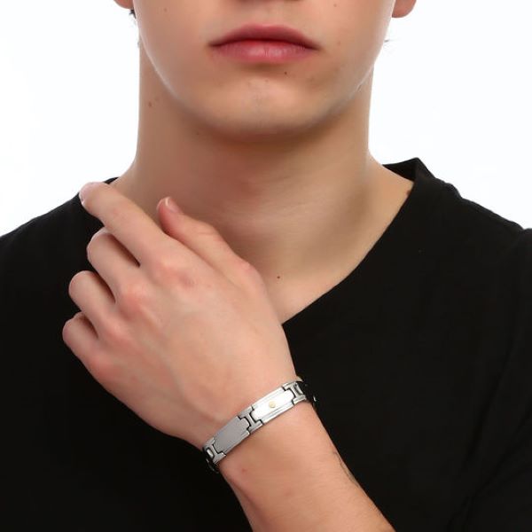 Pulsera Eslabones 2 Tornillos Detalles en Oro