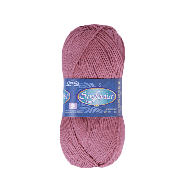 HILAZA SINFONIA 100% ALGODON MADEJA DE 100 GRAMOS ROSA VIEJO