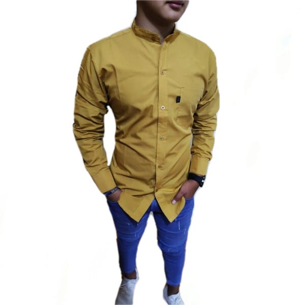 CAMISA DE CUELLO MAO MANGA LARGA