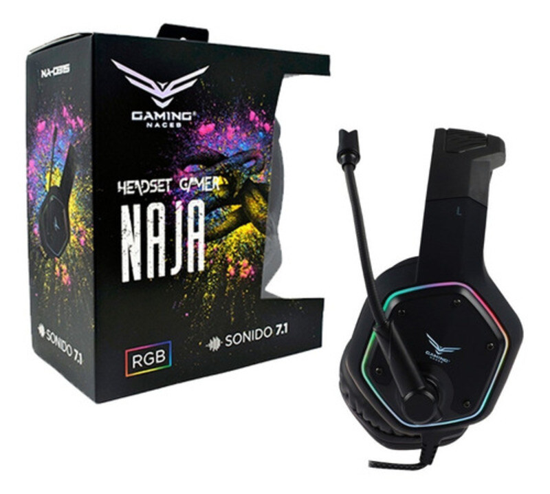 Audifonos Diadema Gamer Pc Rgb Audio 7.1 Laptop Usb Naceb