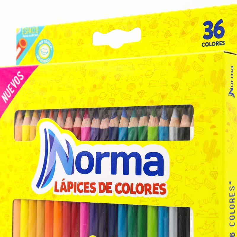 Lapices De Colores Norma Redondos 36 Pzas Con Metalicos
