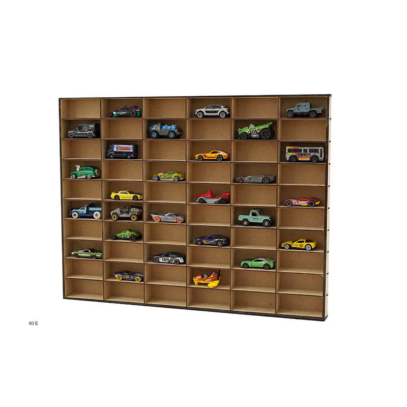 Repisa Coleccionador Compatible  Hotwheels 60 Espacios