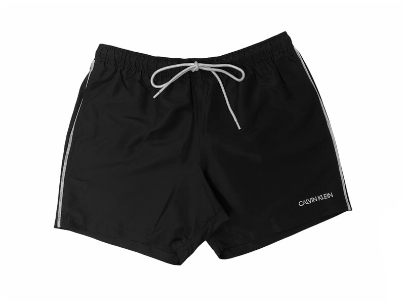 Short Calvin Klein de Baño Color Negro, Franja Para Hombre 