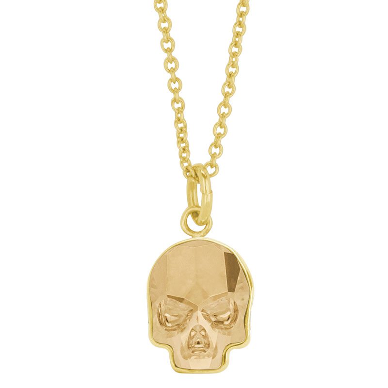 Collar para Mujer con Cristal Fino Europeo en forma de Calavera- Bañado en Oro 14k- Collar Elegante y Brillante-Collares de Mujer de Moda- Joyería para Mujer de Moda- Regalo especial