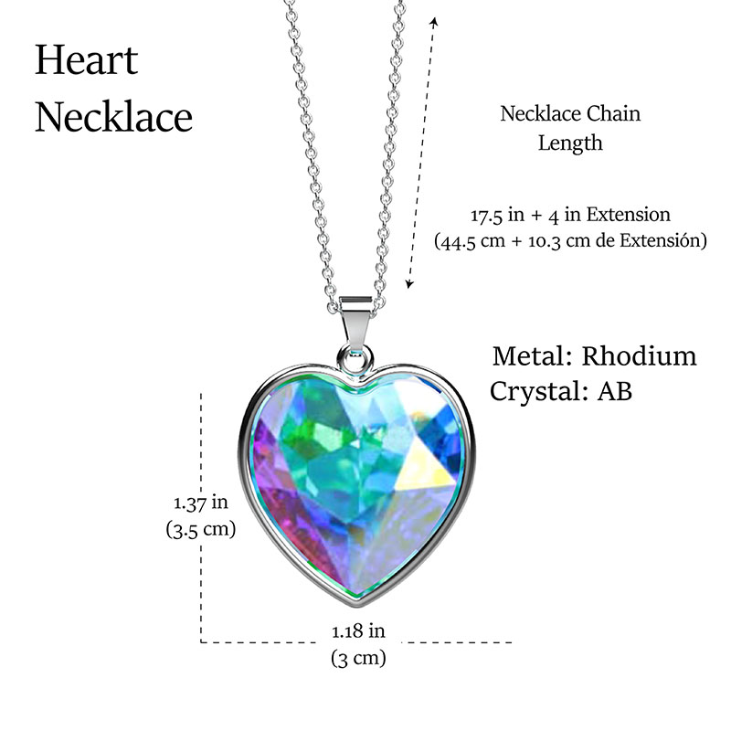 Collar para Mujer con Cristal Fino Europeo en forma de Corazón, Bañado en Oro 14k- Collar Elegante y Brillante-Collares de Mujer de Moda- Joyería para Mujer de Moda- Regalo especial