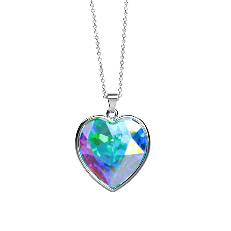 Collar para Mujer con Cristal Fino Europeo en forma de Corazón, Bañado en Oro 14k- Collar Elegante y Brillante-Collares de Mujer de Moda- Joyería para Mujer de Moda- Regalo especial