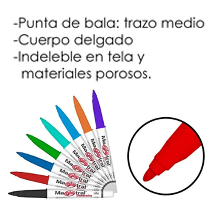 8 Marcadores Pizarron Blanco Magistral Didactico Delgados 