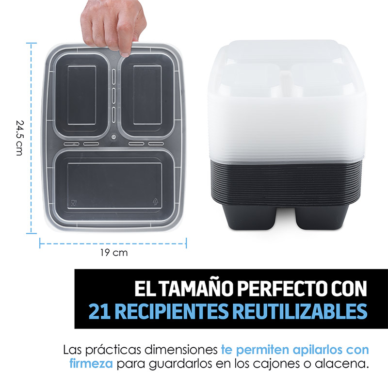 Recipientes para Comida Bento Box Reutilizables 21pz