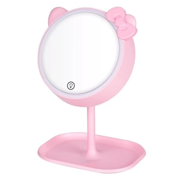 Espejo Con Luz Led Para Maquillaje De Hello Kitty Kawaii