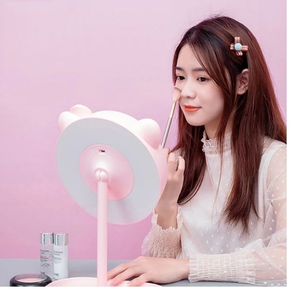 Espejo Con Luz Led Para Maquillaje De Hello Kitty Kawaii