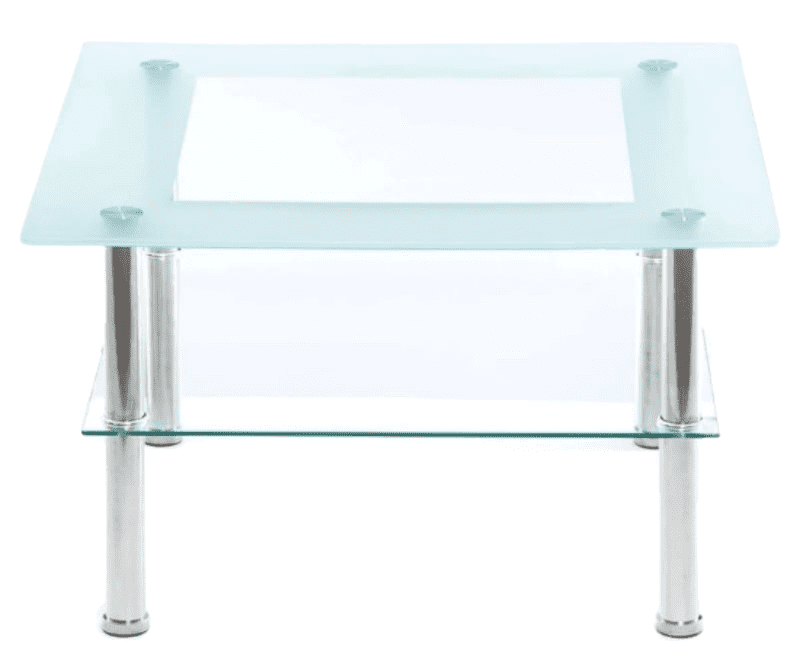 Mesa De Centro Moderna Cuadrada Cristal Templado 70x70cm