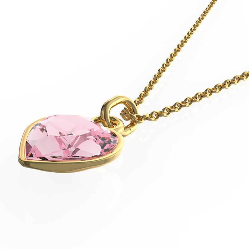 Collar para Mujer con Cristal Fino Europeo en forma de Corazón Chico- Bañado en Oro 14k- Collar Elegante y Brillante-Collares de Mujer de Moda- Joyería para Mujer de Moda- Regalo especial