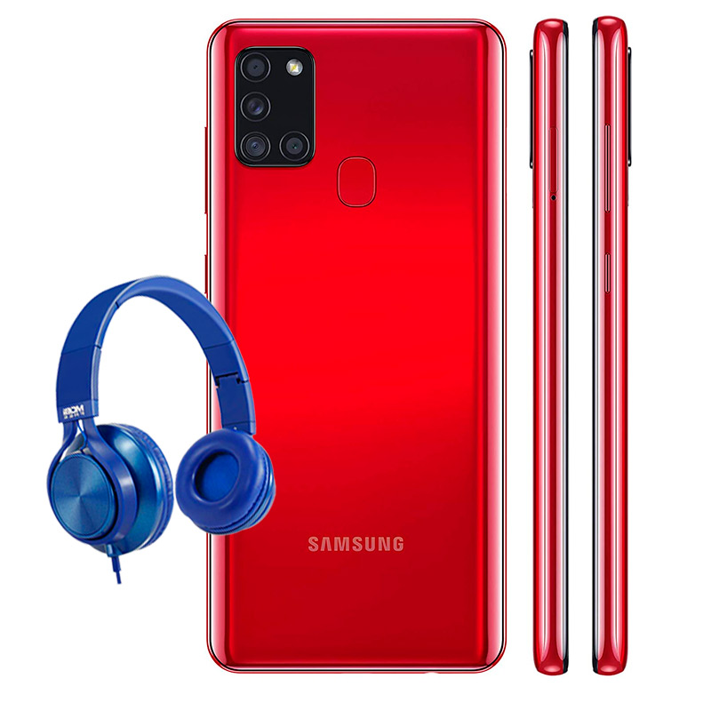 Celular Samsung Galaxy A21s 32Gb Rojo+ Diadema