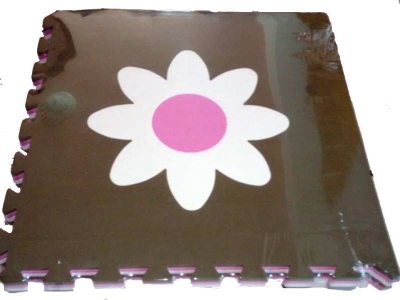 Piso Tapete Foami Foamy Fomi Rosa Café Niña 6 Piezas