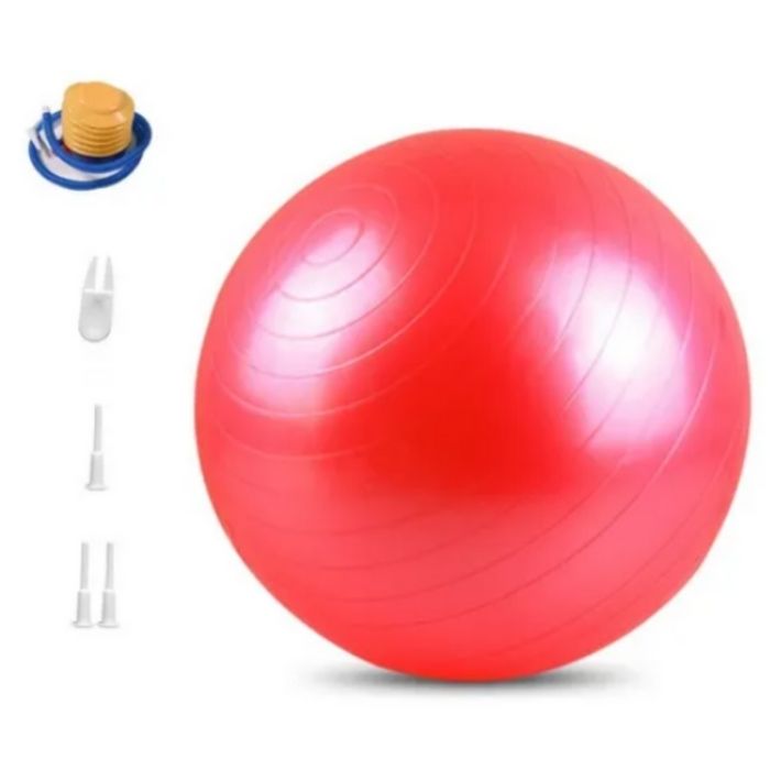 Pelota Yoga/fitness/pilates 65cm Varios Colores Con Inflador ROJA