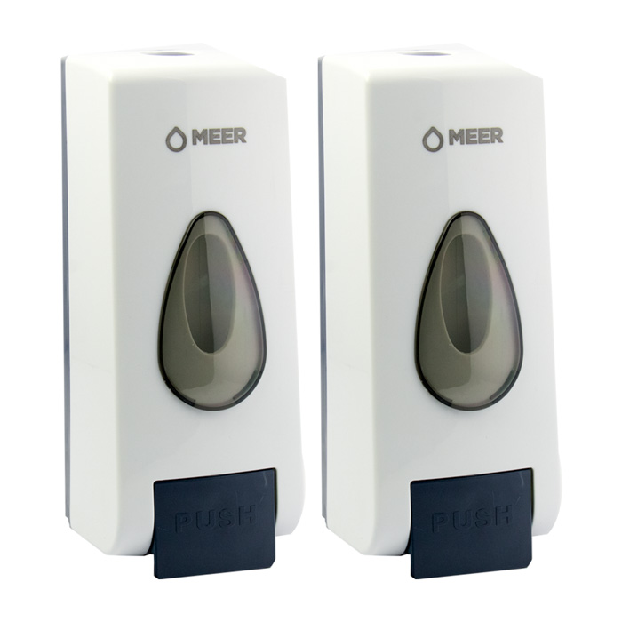 Dispensadores De Jabón De Plástico Blancos Con Capacidad De 600 Ml C/u (Incluye 2 Piezas)