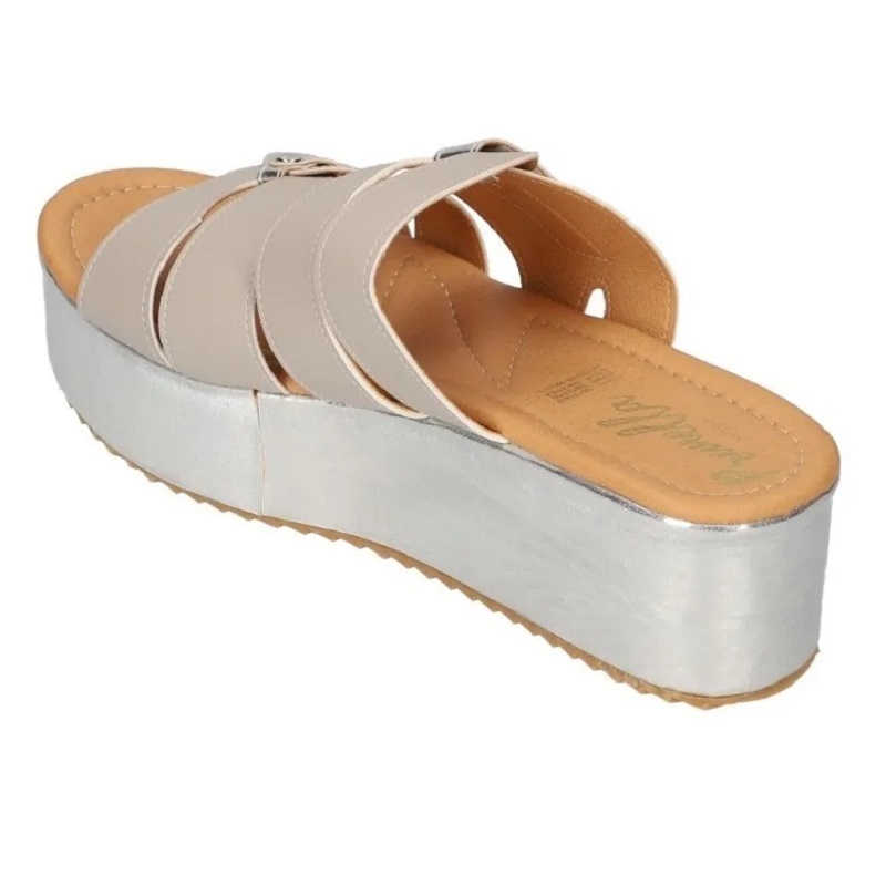 Sandalias Zapatos Mujer Tacon Zapatillas Plataforma 133 /z Gris Plata