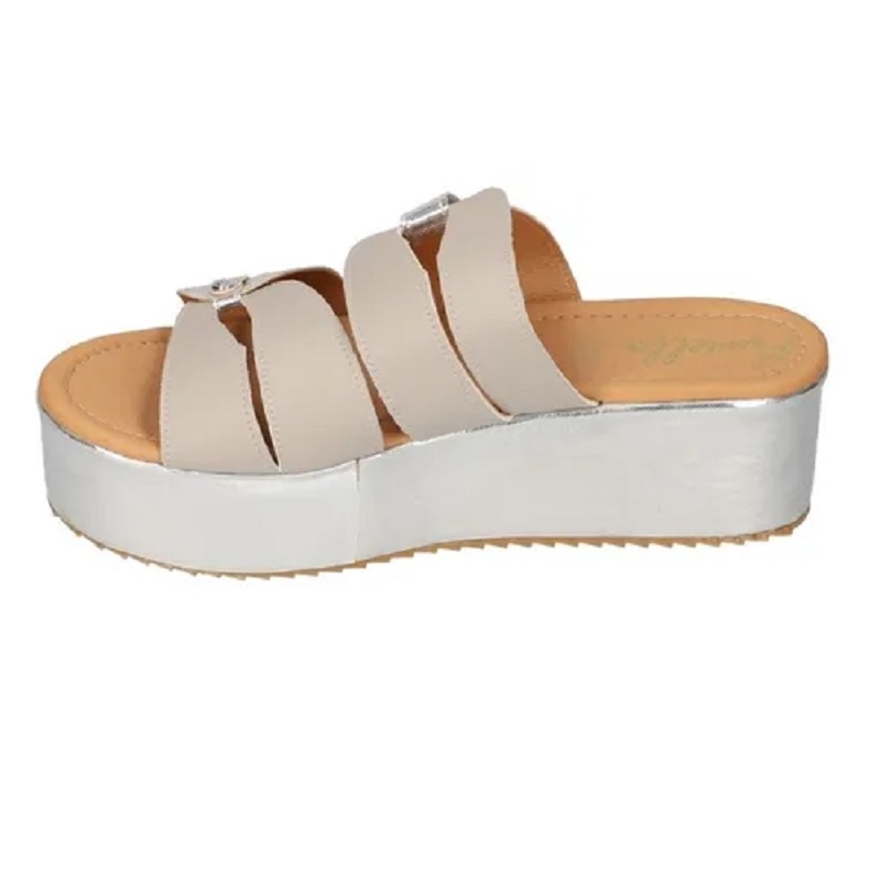 Sandalias Zapatos Mujer Tacon Zapatillas Plataforma 133 /z Gris Plata