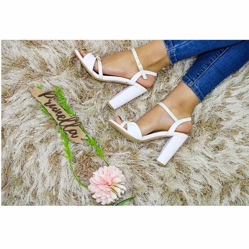 Sandalias Zapatos Mujer Tacon Zapatillas Plataforma 136 /z Blanco