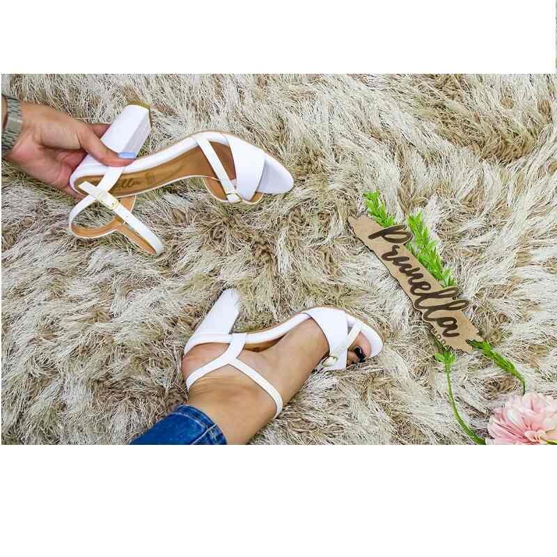 Sandalias Zapatos Mujer Tacon Zapatillas Plataforma 136 /z Blanco