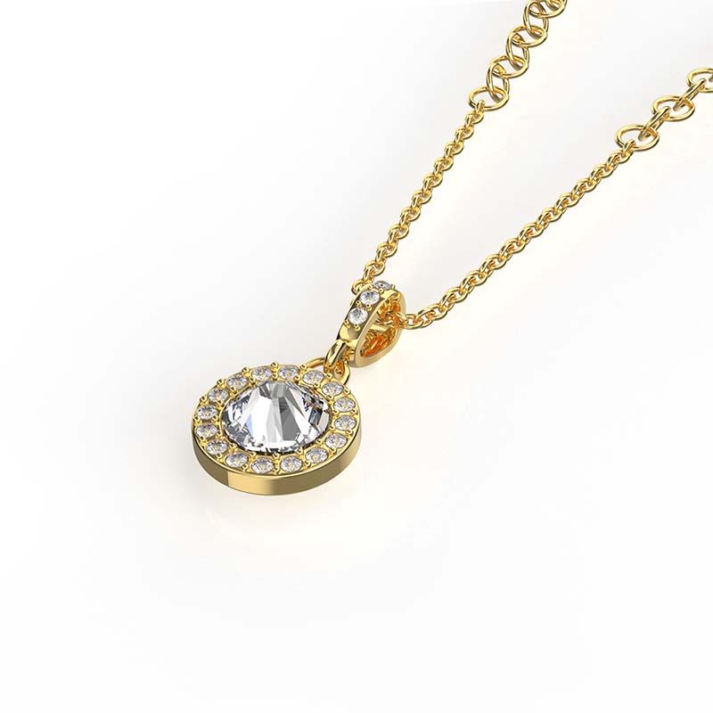 Collar para Mujer con Cristal Fino Europeo Rosetti, Bañado en Oro 14k- Collar Elegante y Brillante-Collares de Mujer de Moda- Joyería para Mujer de Moda- Regalo especial