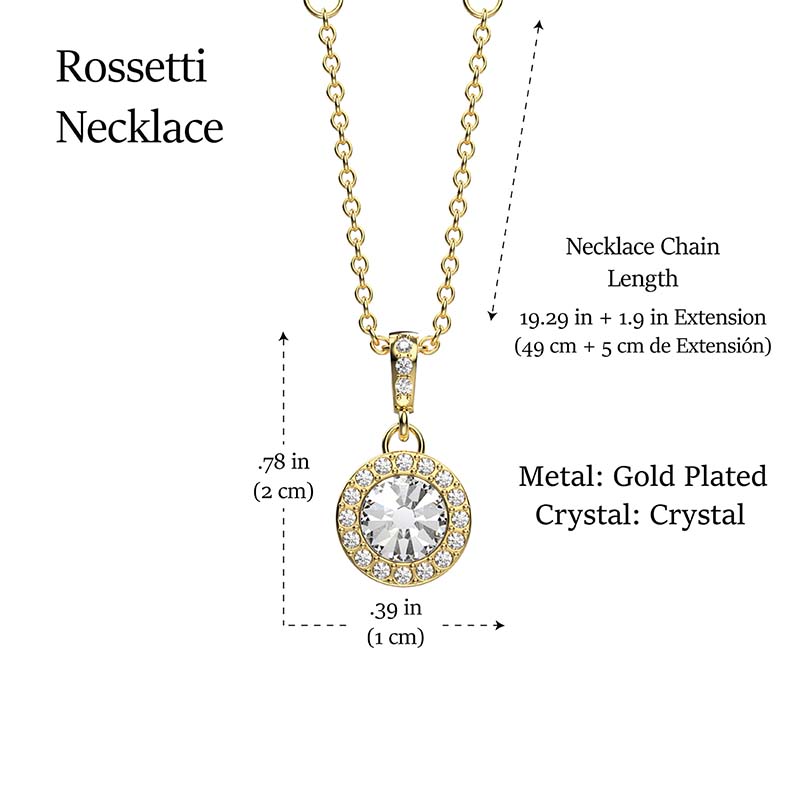 Collar para Mujer con Cristal Fino Europeo Rosetti, Bañado en Oro 14k- Collar Elegante y Brillante-Collares de Mujer de Moda- Joyería para Mujer de Moda- Regalo especial