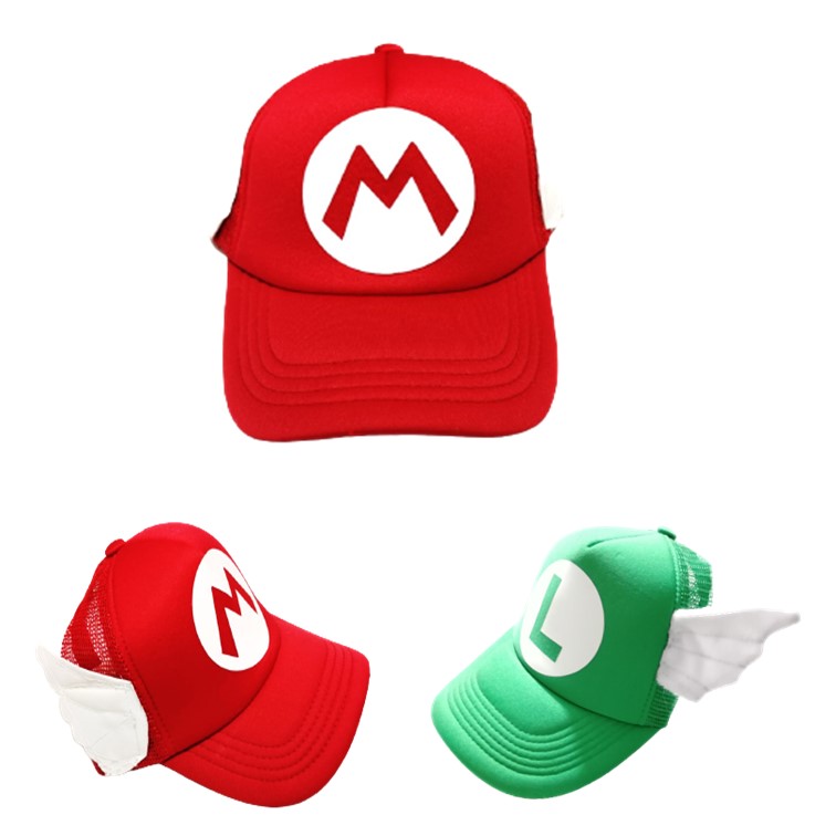 gorra mari bros luiggi con alas orejitas  