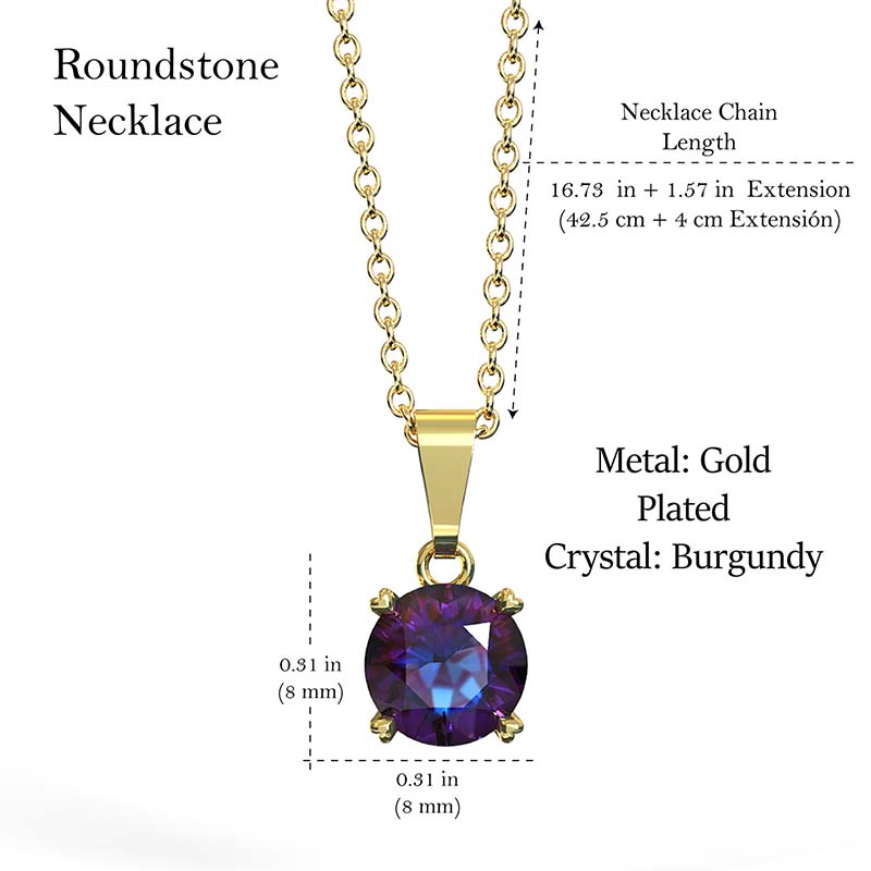 Collar para Mujer con Cristal Fino Europeo Solitario, Bañado en Oro 14k- Collar Elegante y Brillante-Collares de Mujer de Moda- Joyería para Mujer de Moda- Regalo especial