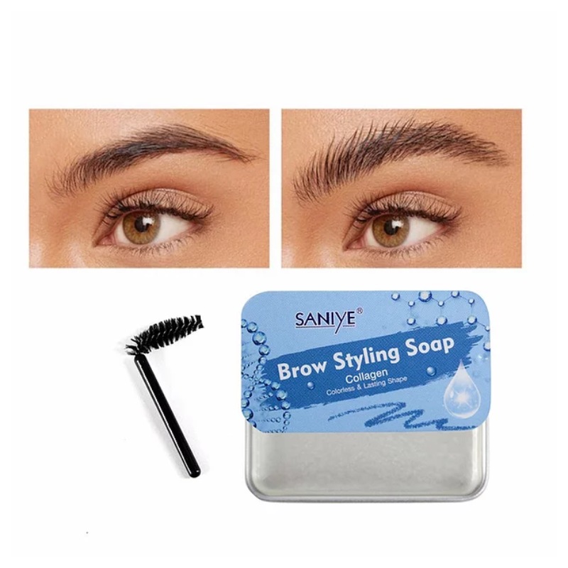 Jabón para cejas orgánica con colágeno Saniye incluye cepillo