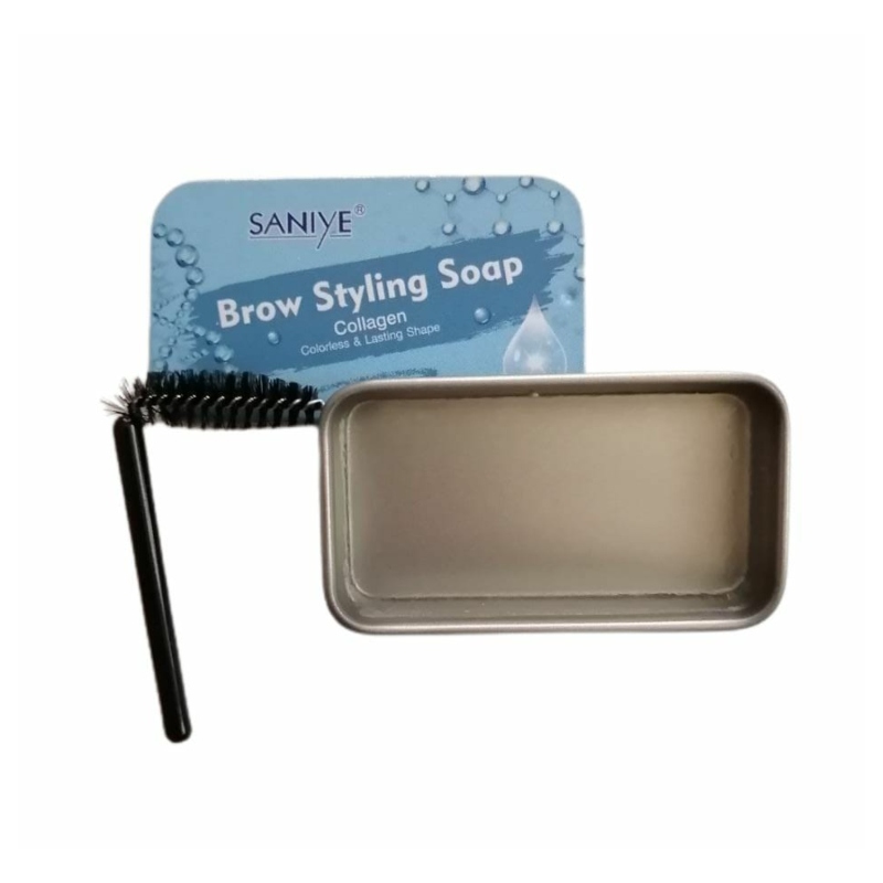 Jabón para cejas orgánica con colágeno Saniye incluye cepillo