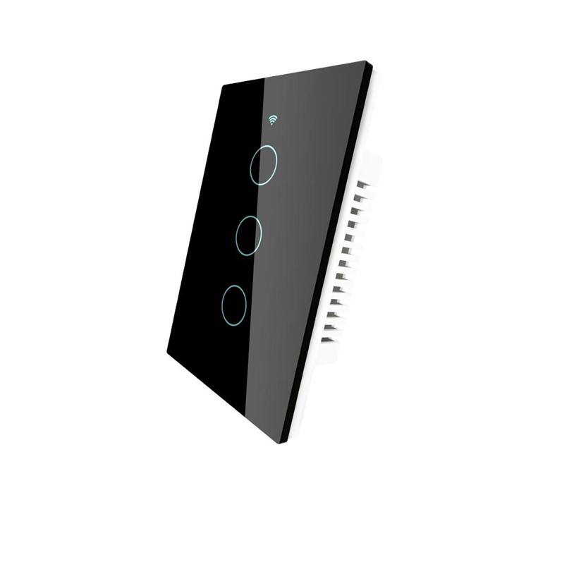 Apagador Inteligente Wifi Touch de 3 Botones Compatible con Alexa y Google Home
