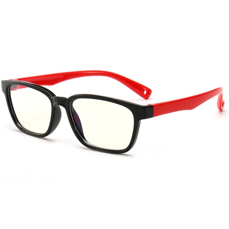 Lentes Con Bloqueo De Luz Azul Para Niños / Negro-Rojo