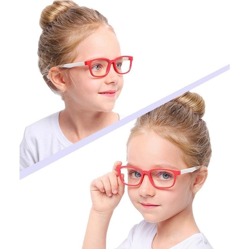 Lentes Con Bloqueo De Luz Azul Para Niños / Negro-Rojo