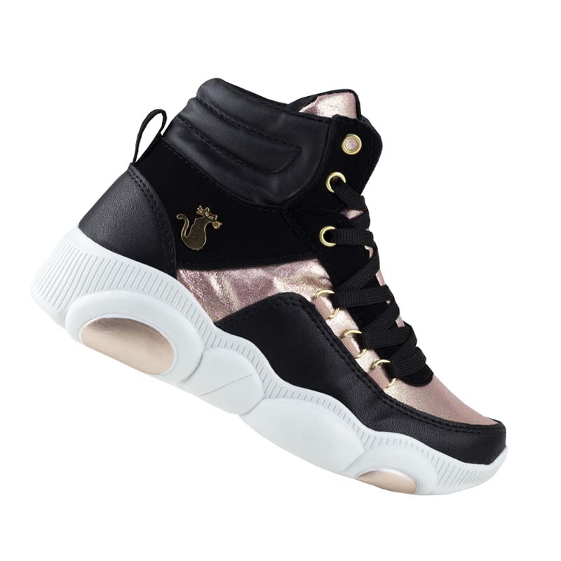TENIS DE MUJER URBANOS SUELA DE OSO CON PLATAFORMA 4 CM 1088 NEGRO ROSA SHADOW