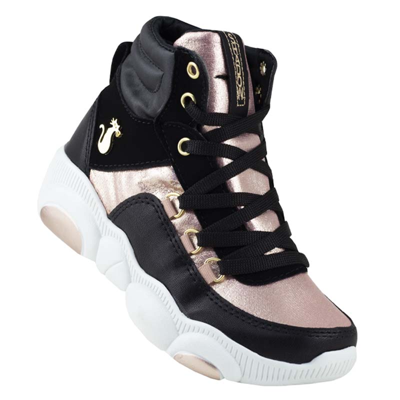 TENIS DE MUJER URBANOS SUELA DE OSO CON PLATAFORMA 4 CM 1088 NEGRO ROSA SHADOW