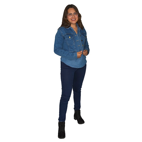 Chamarra De Mezclilla Tipo Torera Azul Cielo