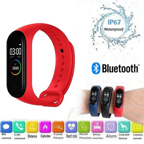 Smart Band Pulsera Inteligente Reloj M4 Rojo