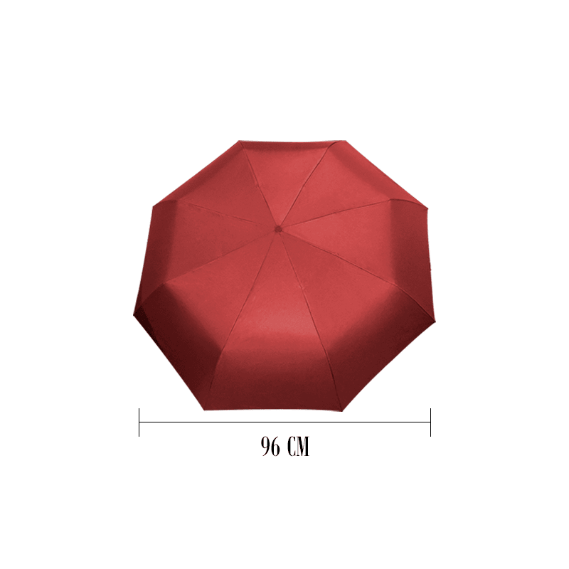 Paraguas Semiautomático Interior Filtro FPS Textil Rojo Liso 