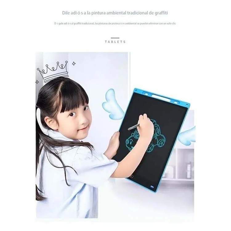 Pizarrón Mágico Gigante Lcd 12 Pulgadas Tipo Tablet Dibujar, Escribir, Pluma AZUL