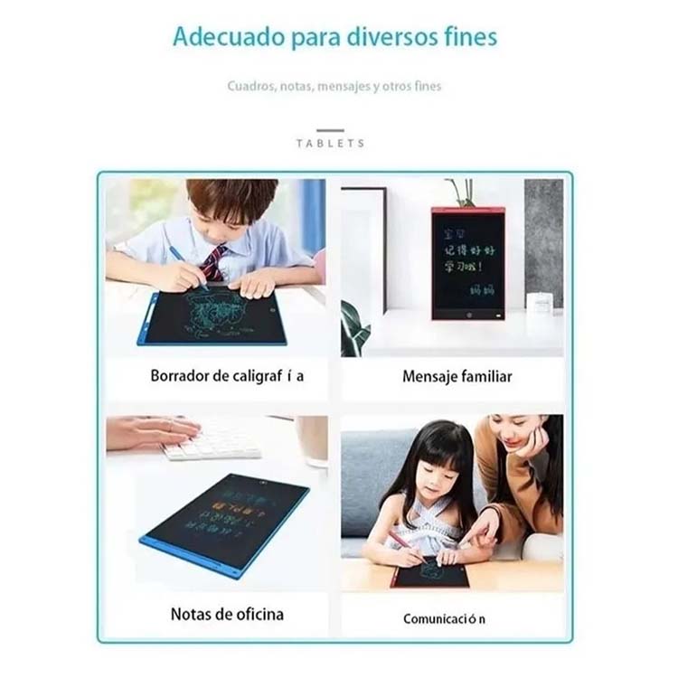 Pizarrón Mágico Gigante Lcd 12 Pulgadas Tipo Tablet Dibujar, Escribir, Pluma AZUL